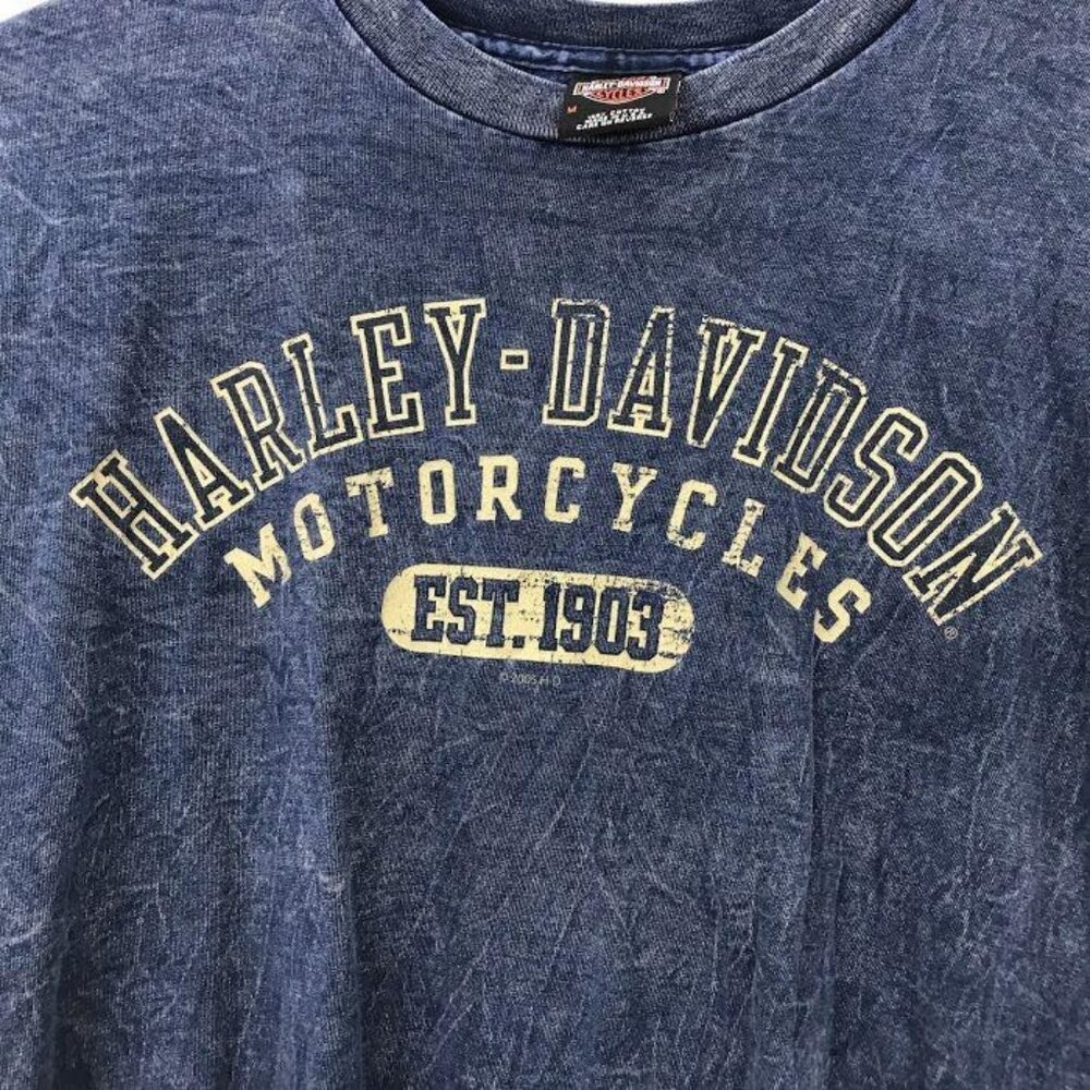Harley Davidson Manatee River Bradenton FL M Blue Tshirt Short Sleeve Crew Neck